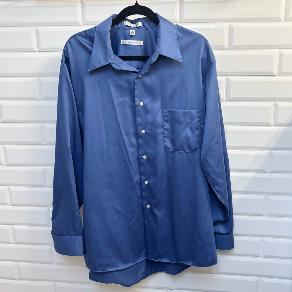 Men's Geoffrey Beene Regular-Fit Sateen Stretch Dress Shirt, 17.5-34/35
